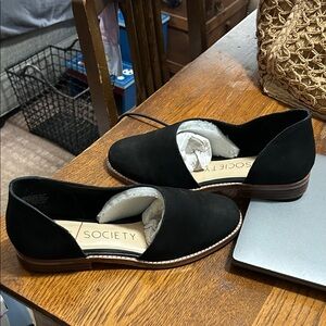 Sole Society Black Loafers with Brown Sole